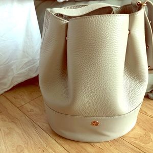 Dagne Dover Ava Bucket Bag in Bone Leather